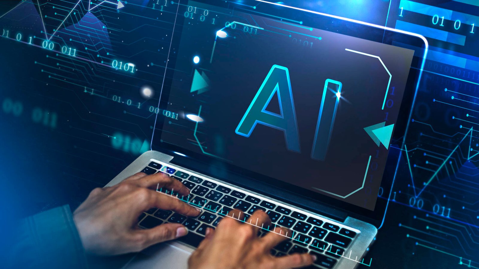 Pantalla de laptop con interfaz de inteligencia artificial utilizada para generar código mediante prompts